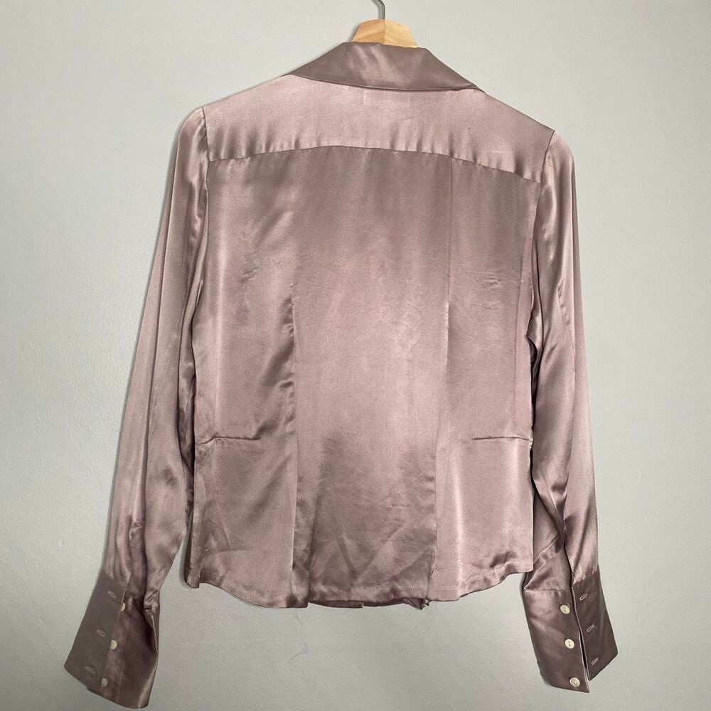 VTG Banana Republic Y2K 100% Silk Long Sleeve Blouse Size S - Picture 2 of 7